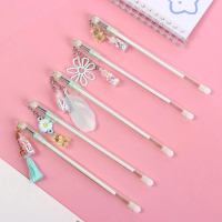 Kawaii Đáng yêu Trường Văn phòng phẩm Gấu Sinh viên Chữ ký Bút Bút xóa được Gel Bút Mặt dây chuyền B
