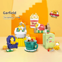 Garfield Blocks Magic Cartoon Cat Anime Figures Collection Building Toy DIY Bricks for Kids Present Christmas Gift