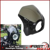 5.75" 5 3/4" Motorcycle Headlight Cover Fairing For Sportster XL 883 Iron 1200 Custom XL1200C Dyna Cafe Racer Headlights Mask