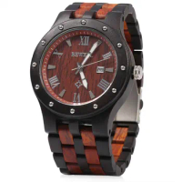 Bewell Luxury Brand Waterproof Wood Watch Men Quartz Watches Wooden Band Calendar Analog Male Elegant Wristwatches relogio