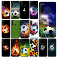 Yinuoda Fire Football Soccer ball Black TPU Soft Rubber Phone Cover for Xiaomi Redmi 5A 6 6A 7 7A Note 6 7 8 Mi 5 A1 A2 Max2
