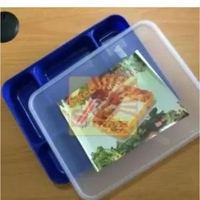 Lunch Box Besar Sekat 6 Segi Kotak Biru Merah Hijau Plastik Kuat Murah Tebal Premium Komet Executive