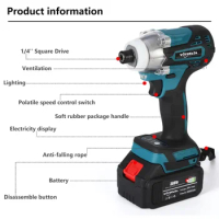 18V Electric Screwdriver Brushless Cordless Screwdriver Impact Drill Impact Driver Rechargeable Driver for Makita 18V Battery