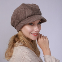 【巴黎精品】針織帽毛帽-保暖兔毛斜紋線條貝雷女帽子10色p1ab3