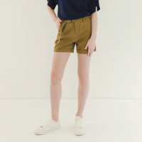 【Hang Ten】女裝-REGULAR FIT附腰帶口袋短褲(棕)