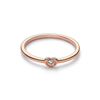 [CHÍNH HÃNG]Nhẫn Pandora Moments Mạ Vàng Hồng 14k Mặt Trái Tim Đính Đá