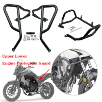 Motorcycle Upper &amp; Lower Engine Guard Crash Bars Bumper Sliders Fairing Protector For Honda CB500X CB 500 X 500X 2019 2020 2021