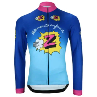 Z VETEMENTS TEAM RETRO Men Winter Fleece Thermal Cycling Jerseys Long Sleeve Racing Bicycle Clothing