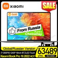 【Moscow Stock】Xiaomi Book Pro 16 2022 Mi Laptop i7-1260P/i5-1240P 16inch Notebook Or New RedmiBook 16/14 2024 Optional