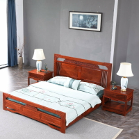 家具 刺猬紫檀新中式小祥大床花梨木儲物大床1.8雙人床復古羅漢床