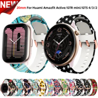 20mm Silicone Watch Straps For Xiaomi Huami Amazfit Active GTS 4/ Mini/GTS 3/2/2e/Bip 3/U Pro GTR Mini 42mm Bracelet Watchbands