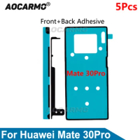 Aocarmo 5Pcs/Lot Back Cover Sticker For Huawei Mate 30 Pro Front LCD Touch Screen Adhesive Rear Glue Tape