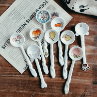 卡通水果甜品勺子陶瓷勺子創意攪拌勺可愛家用吃飯咖啡勺長柄飯勺