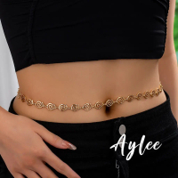 【Aylee】Sabuk Simbol Putaran Pinggang Gadis Rantai Pinggang Emas Baja Titanium Non Fade Kalung Pingga