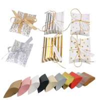 Wholesale Pillow Candy Box Kraft Paper Christmas Gift Packaging Boxes Candy Bags Wedding Favors Birthday Party Decorations
