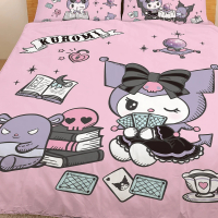 【Kuromi 酷洛米】神秘占卜師 - 床單 天絲 - Sanrio 三麗鷗|台灣製造 台灣直送 雙人加大床單