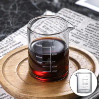 1Pcs Clear Espresso Liquid Glass Measuring Cup Beaker Mug Scaled for Whiskey Tequila Measurement Bar Party Kitchen Tool