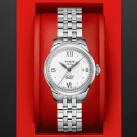 TISSOT天梭 官方授權 力洛克系列鑲鑽機械腕錶-銀 母親節 禮物 25.3mm/T41118316