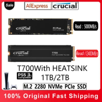 Crucial T700 1TB 2TB NVMe PCIe 5.0 SSD P3 PLUS PCIE4.0 500GB 1TB 2TB Solid State Drive M.2 UP to 5000MBs for Laptop Desktop PS 5