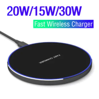 30W 20w 15W Qi Wireless Charger Dock for iPhone 13 Pro Max Wireless Induction Fast Charging Pad for 