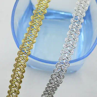 5Meters 10mm Gold Silver Thread Centipede 8 Shape Braided Lace Ribbon Trim Curve Fabric for Wedding Craft DIY Sewing Accessories