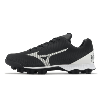Mizuno 棒壘球鞋 Wave Lightrevo 寬楦 男鞋 黑 白 皮革 釘鞋 膠釘 訓練鞋 美津濃 11GP2221-09