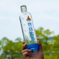 夏季燃燒脂肪運動玻璃隨手杯大容量刻度杯男女便攜時尚水杯密封杯