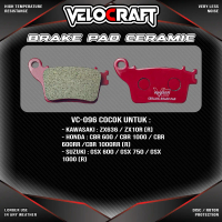 VELOCRAFT Kampas Rem Cakram Motor Ceramic VC-096 Brake Pad Kaliper Rear Belakang ZX6R ZX 6 R ZX636 Z