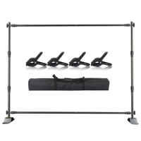 2.4*3M Double-Crossbar Backdrop Background Stand Frame Support System For Photography Photo Studio Video Optional Clip Without C