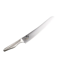 【日本貝印KAI】日本製-匠創名刀關孫六 流線型握把一體成型不鏽鋼刀(廚房麵包刀24cm)