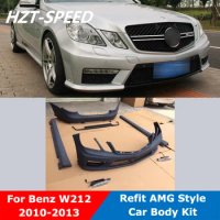 PP Unpainted Car Body Kit Front Rear Bumper Side Skirt Extensions For Benz W212 E200 E260 E300 Refit E63 AMG Style 2010-2013