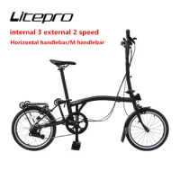 Litepro 16Inch Internal 3 External 2 Speed Horizontal Handle Folding Bicycle M handle Chrome Molybdenum Steel Bike Vehicle