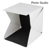 30CMX30CMX30CM Portable Mini Folding Studio Diffuse Soft Box With LED Light Black White Background Photo Studio Accessories