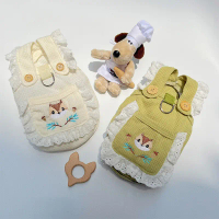 Top Tank Top Anjing Wafel Bernafas Comel Lace Tank Top Tupai Bersulam Apron Kucing
