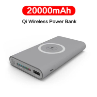 20000mAh Qi Wireless Charger Power Bank External Battery Pack Wireless Charging Powerbank For iPhone11 X Xiaomi Power Bank Qi