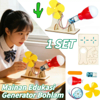 Mainan Pembangkit Listrik Angin Kayu 1set DIY Edukasi Wind Turbine Generator