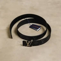 Ikat Pinggang LOUIS VUITTON LV INITIALS 40MM REVERSIBLE ECLIPSE SILVER BLACK BELT 100% ORIGINAL Size