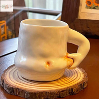 簡摩創意家居#水杯 馬克杯 捏肚子杯子捏肚肚杯銀磁場捏肚杯捏肉捏肥肉捏肉杯肥宅肚肚杯河色
