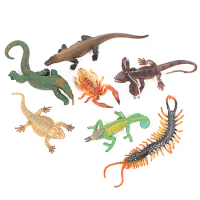 Simulation Reptile animals models toys,komodo dragon,centipede,Chameleon,Scorpion,frilled lizard toys Figure Kids Toys Home Deco