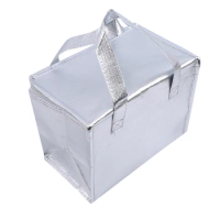 Portable Silver Cooler Bag Cake Pizza Warm Cold Carrier Insulated Handbag Thermal Lunch Picnic Box Thermal Meal Drinks Cool Bag