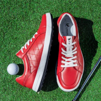 Professional Men's Golf Shoes Leather Casual Breathable Golf Training Shoes