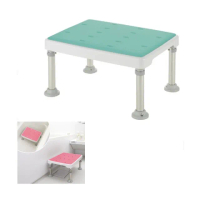 【海夫健康生活館】日本 高度可調 不銹鋼 洗澡椅-軟墊H型 沐浴椅 綠色(HEFR-85)