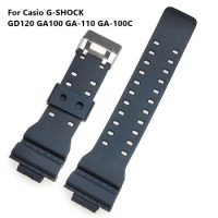 Accessories Watch Strap Suitable for Casio G-SHOCK GD120 GA100 GA-110 GA-100C Black Resin Watch Band Replacement Watchbracelet