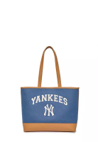 MLB Korea Varsity Basic Canvas L-Tote Bag - NY Blue