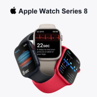 100% Original 2022 NEW Apple Watch Series 8 41mm / 45mm Apple Watch S8 Aluminum Case with Sport Band iOS SmartWatch