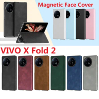 Magnetic Face Leather For VIVO X Fold 2 Fold2 Case Flip Book Stand Wallet Protection Cover
