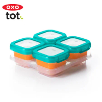 美國 OXO tot好滋味冷凍儲存盒4oz(2oz/靚藍綠/6M+)