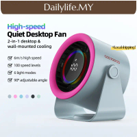 【DL Store .MY High-speed Fan 100-speed Wind Adjustable Fan LED Digital Display Turbo Fan RGB Light