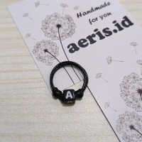 Cincin Inisial Huruf / Cincin Couple [HITAM] Rings
