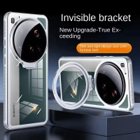 เคส Xiaomi Mi 15 Ultra, เคสแข็ง, โปร่งใส, พร้อมขาตั้งแหวนเลนส์, รองรับการชาร์จแบบไร้สาย, ฝาหลังป้องก